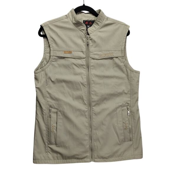 N.S. Original Fashion Jeep Vest Mens Size XL Trapper Tan Brown Multipockets Mesh - Picture 1 of 10